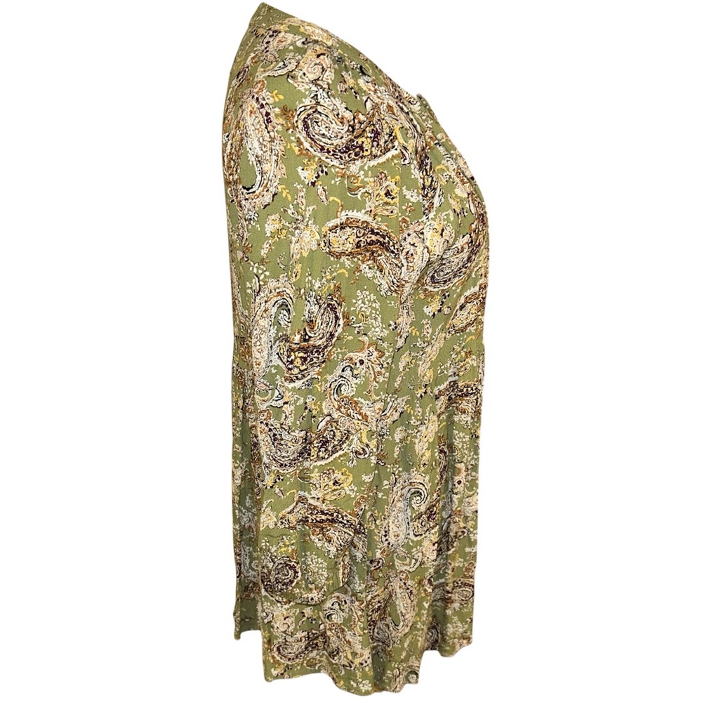 mellóday paisley cinched style peasant tunic mid sleeve women’s top - Picture 6 of 11